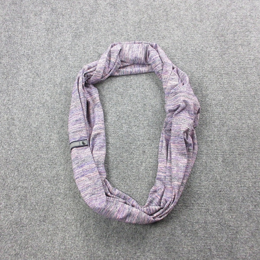 Lululemon Scarf Womens 33x33 Purple Stripe Jersey Button Wrap Rectangle Multiway